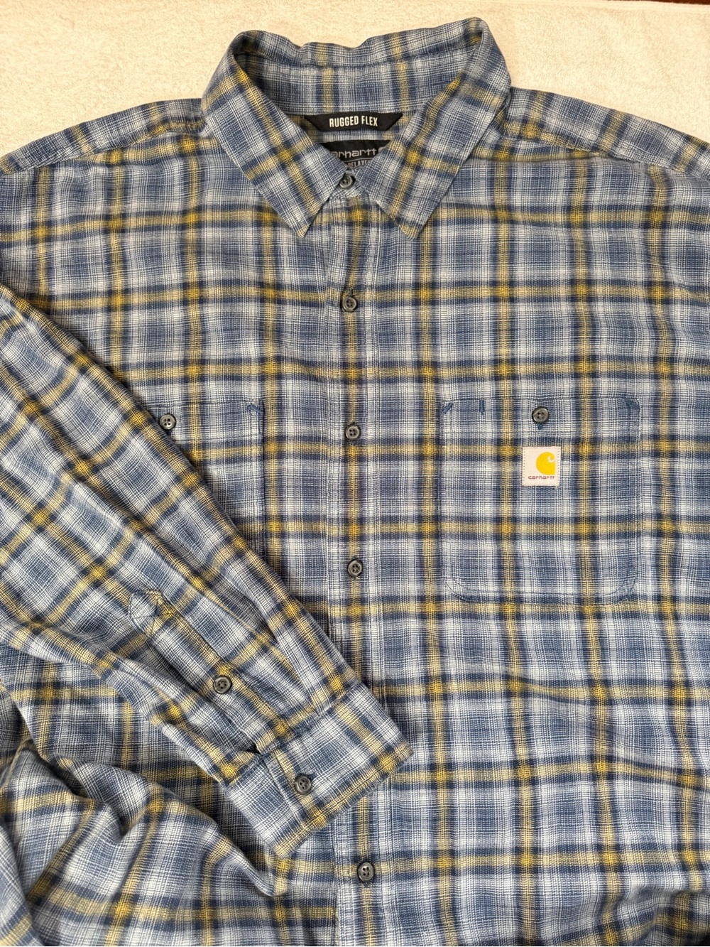Carhartt Rugged Flex Plaid Button-Down Shirt Relaxed Fit TW5949-M Midweight Cozy